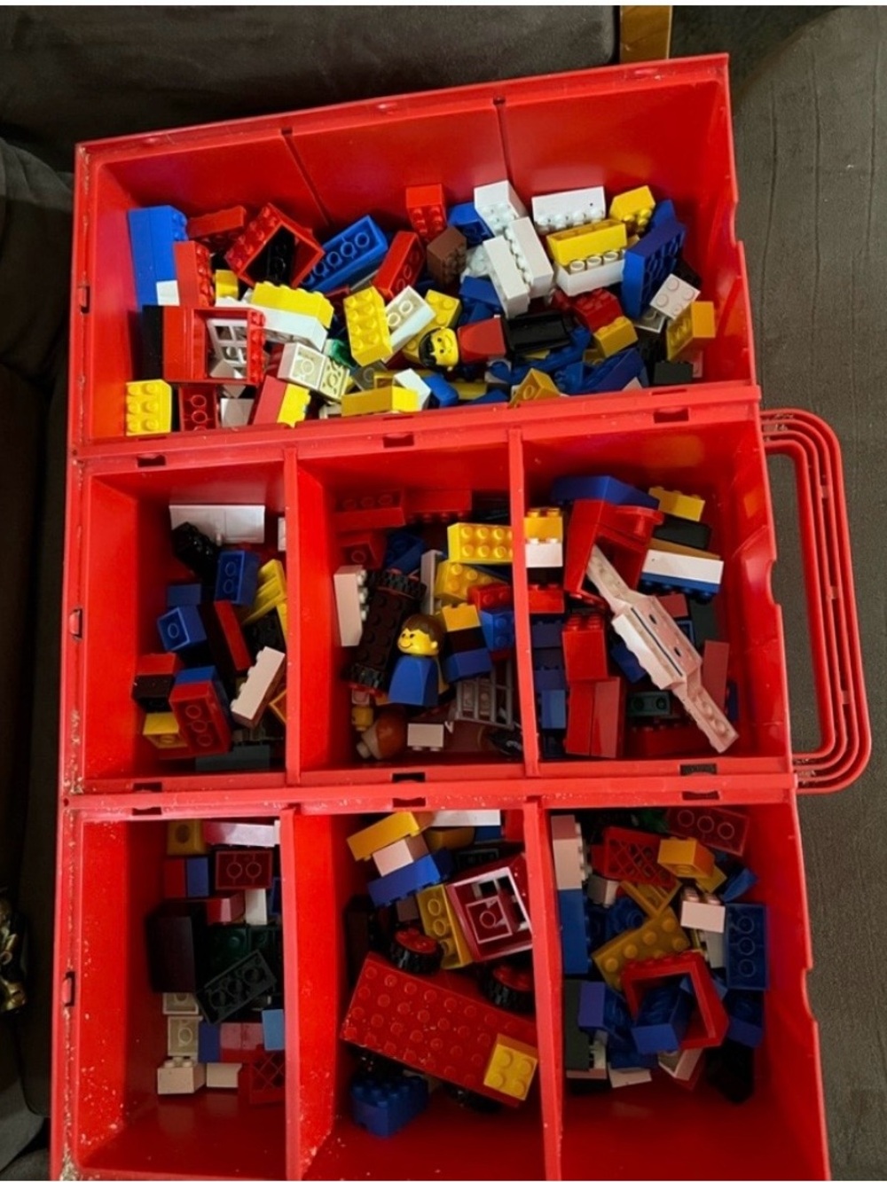 Modular Red Storage Case with Yellow Building-Block Panels - Picture 3 of 5